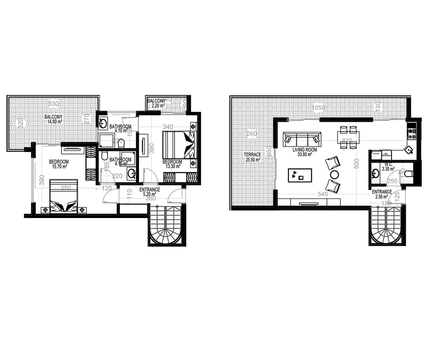 2+1 Duplex for sale in Building C, Yekta Kingdom Trade Center, Mahmultlar, Alanya, Turkey No. 68