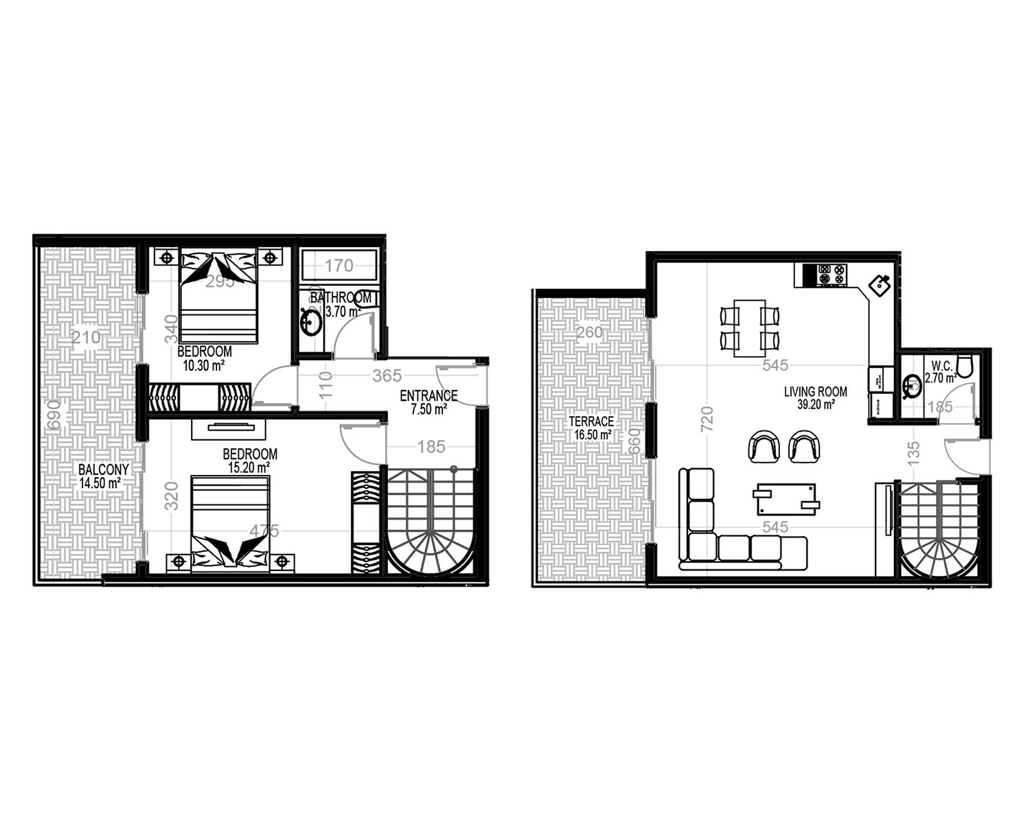 3+1 Duplex for sale in Building B, Yekta Kingdom Trade Center, Mahmultlar, Alanya, Turkey No. 64