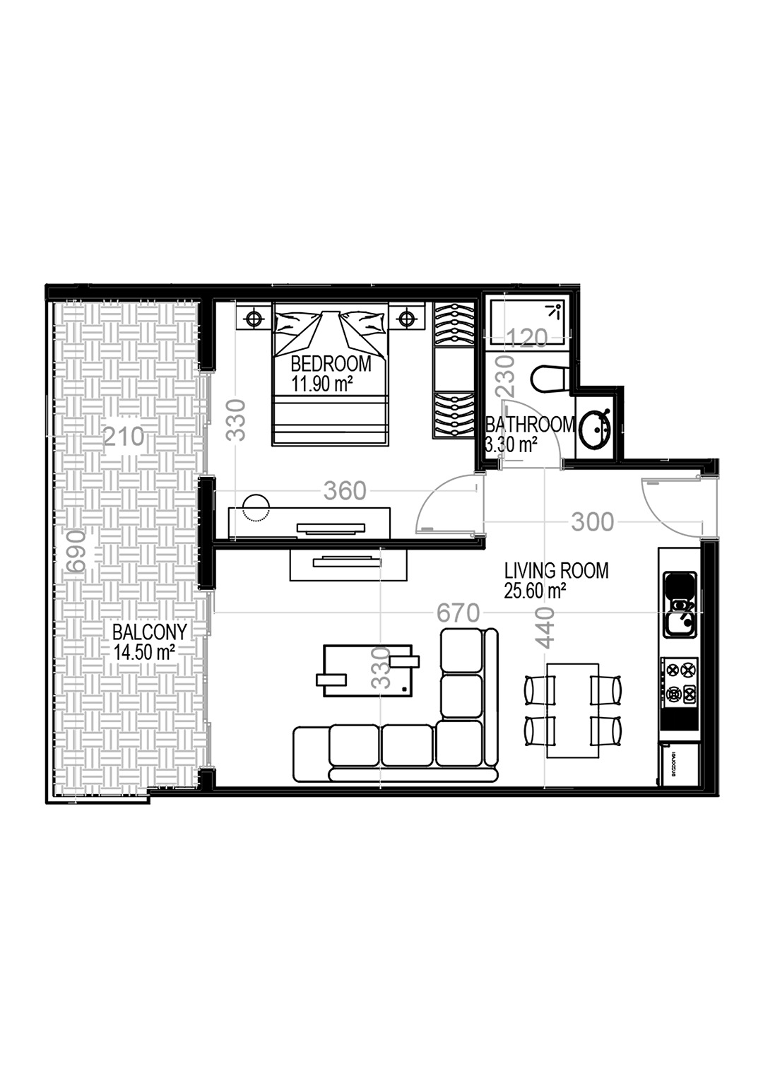 1+1 Apartment for sale in Building A, Yekta Kingdom Trade Center, Mahmultlar, Alanya, Turkey No. 32