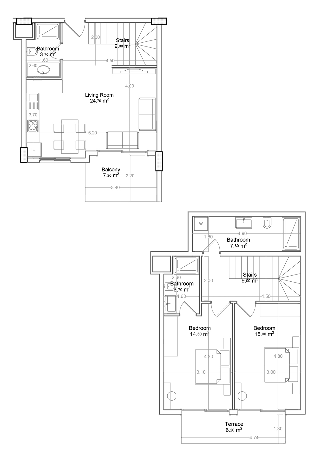 1+1 Duplex for sale in Building A, Yekta Green Life Gazipasa Residence, Gazipasa, Turkey No. 43