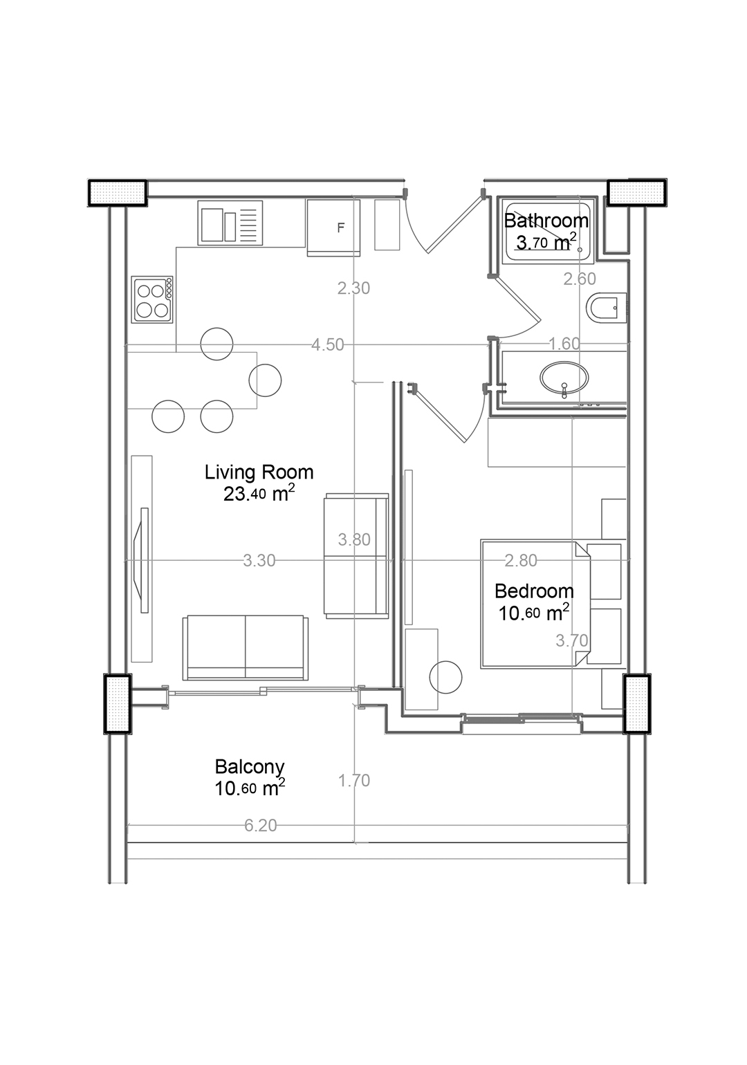 1+1 Apartment for sale in Building C, Yekta Green Life Gazipasa Residence, Gazipasa, Turkey No. 32