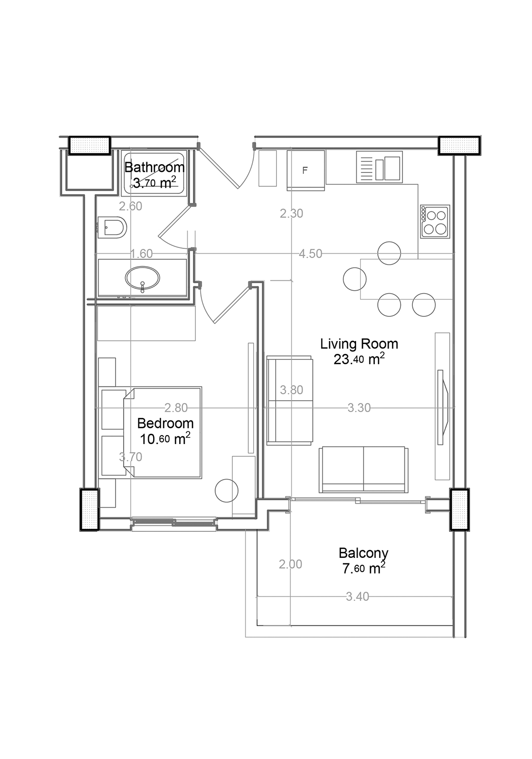 1+1 Apartment for sale in Building C, Yekta Green Life Gazipasa Residence, Gazipasa, Turkey No. 15