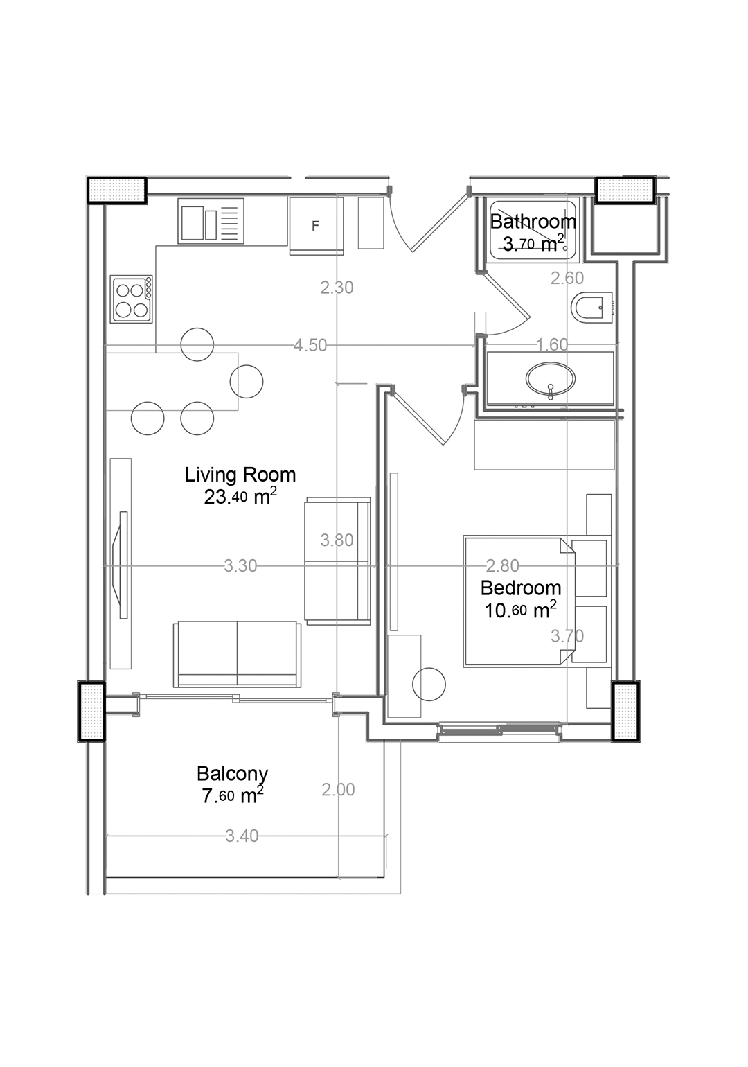 1+1 Apartment for sale in Building C, Yekta Green Life Gazipasa Residence, Gazipasa, Turkey No. 34