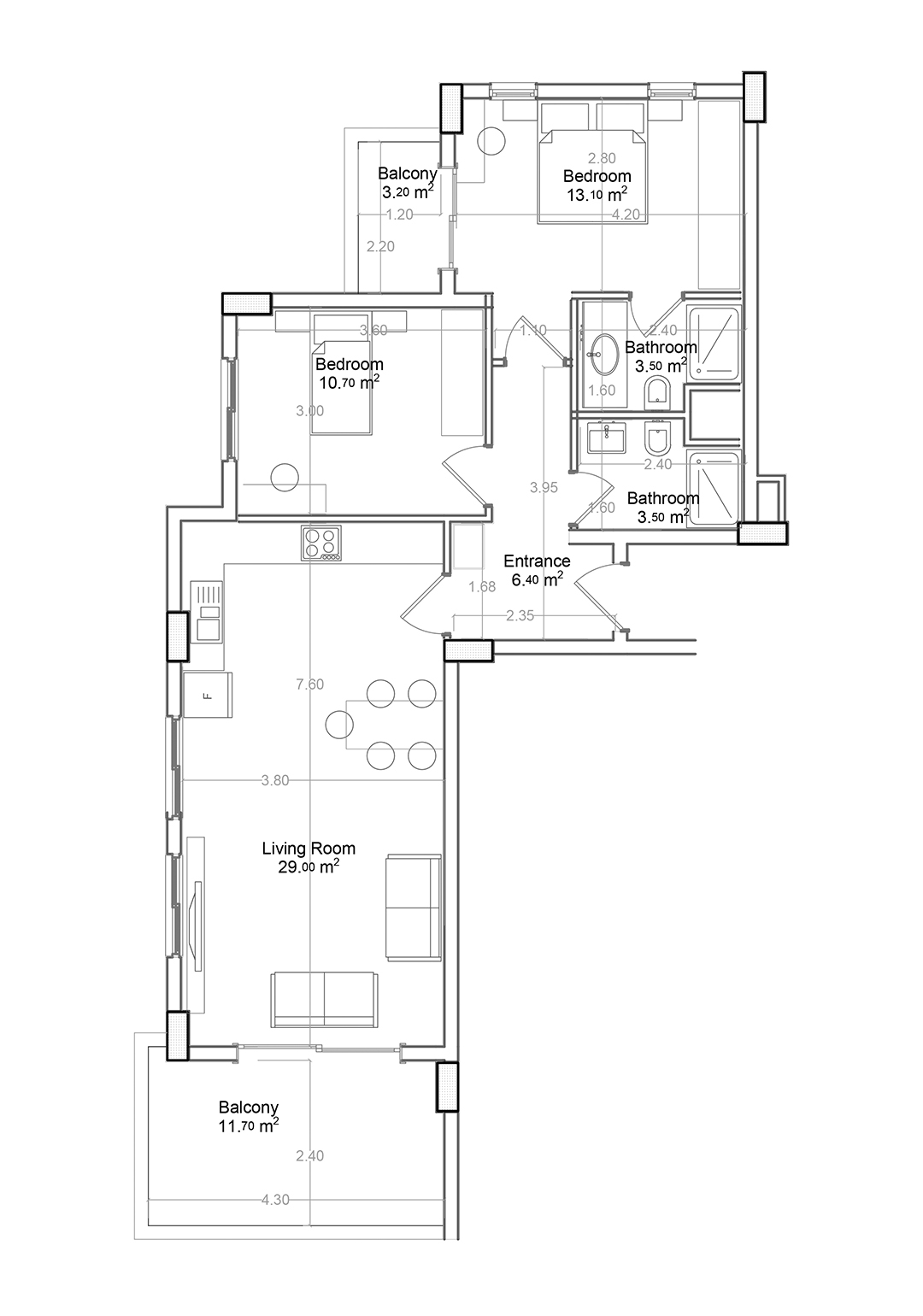 2+1 Apartment for sale in Building C, Yekta Green Life Gazipasa Residence, Gazipasa, Turkey No. 26