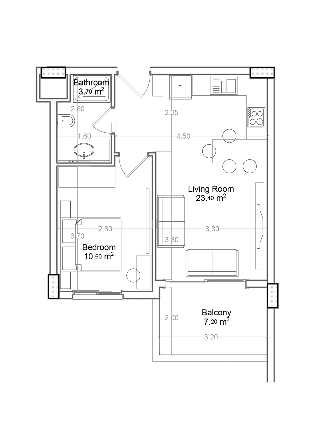 1+1 Apartment for sale in Building A, Yekta Green Life Gazipasa Residence, Gazipasa, Turkey No. 11
