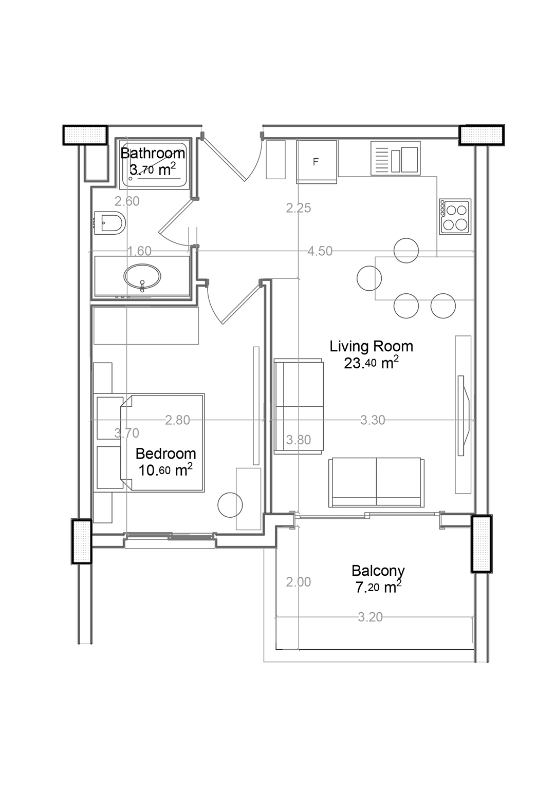 1+1 Apartment for sale in Building A, Yekta Green Life Gazipasa Residence, Gazipasa, Turkey No. 31