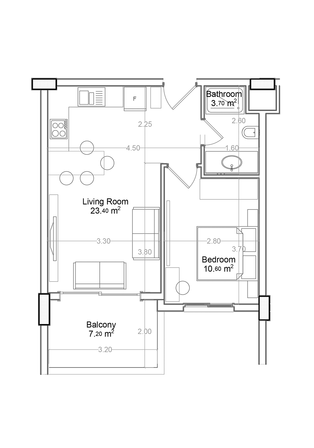 1+1 Apartment for sale in Building A, Yekta Green Life Gazipasa Residence, Gazipasa, Turkey No. 15