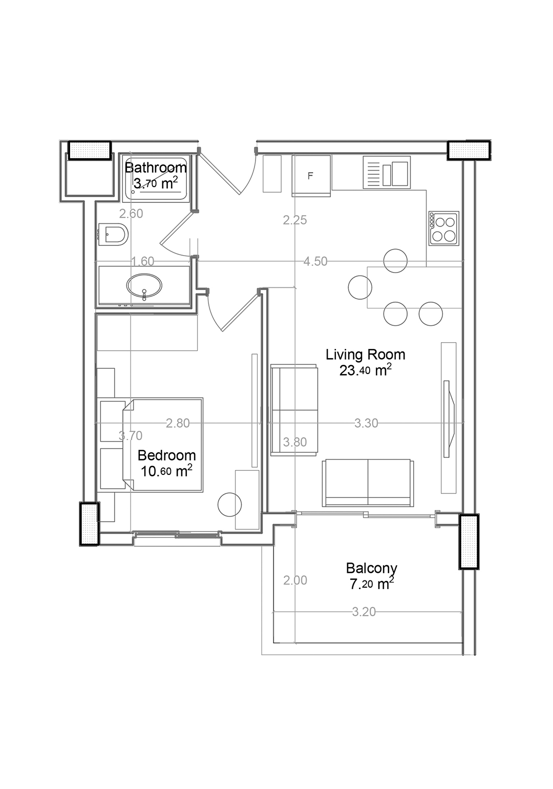 1+1 Apartment for sale in Building A, Yekta Green Life Gazipasa Residence, Gazipasa, Turkey No. 16