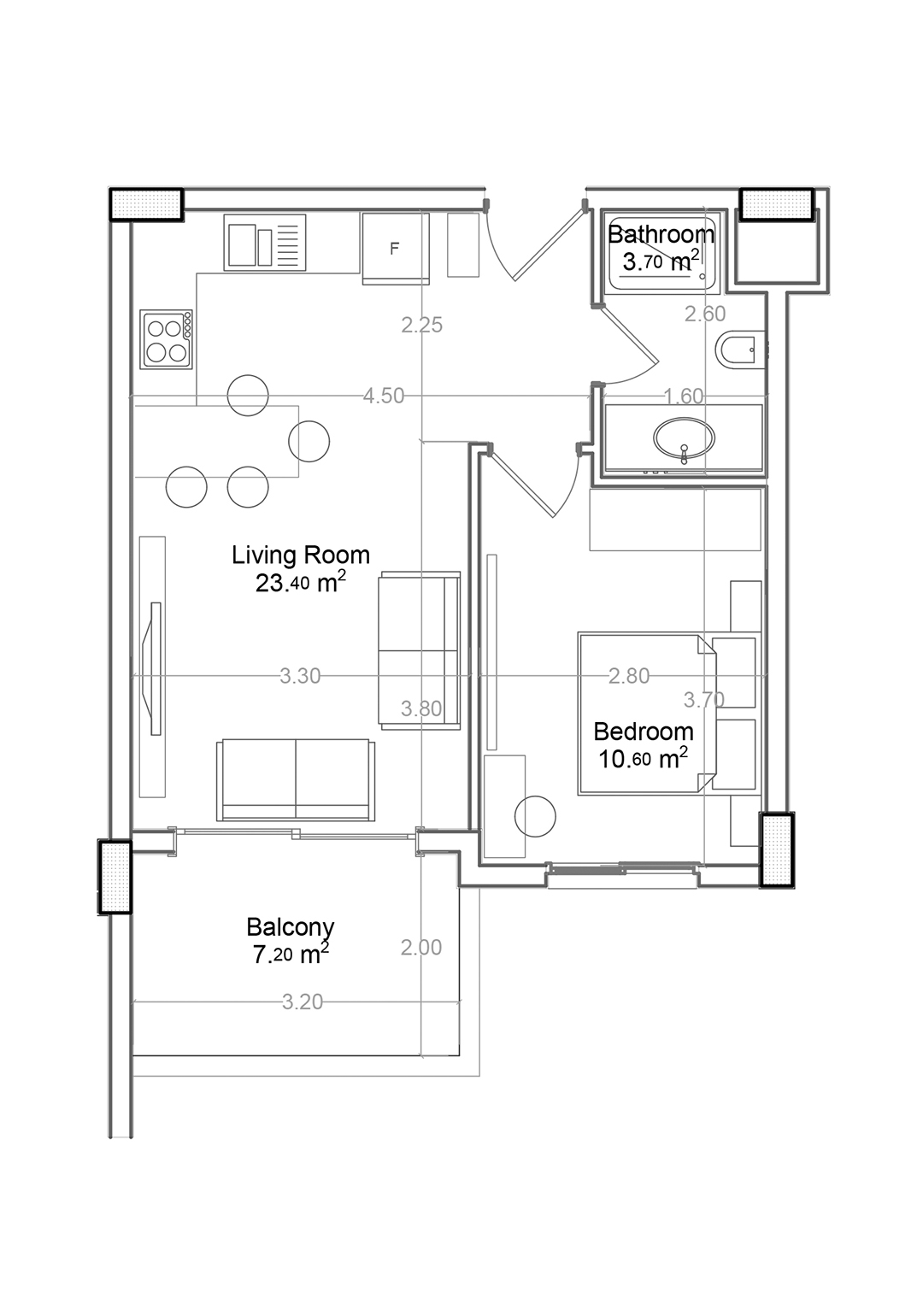 1+1 Apartment for sale in Building A, Yekta Green Life Gazipasa Residence, Gazipasa, Turkey No. 17