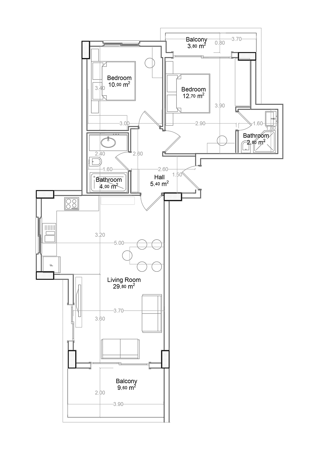 2+1 Apartment for sale in Building A, Yekta Green Life Gazipasa Residence, Gazipasa, Turkey No. 27