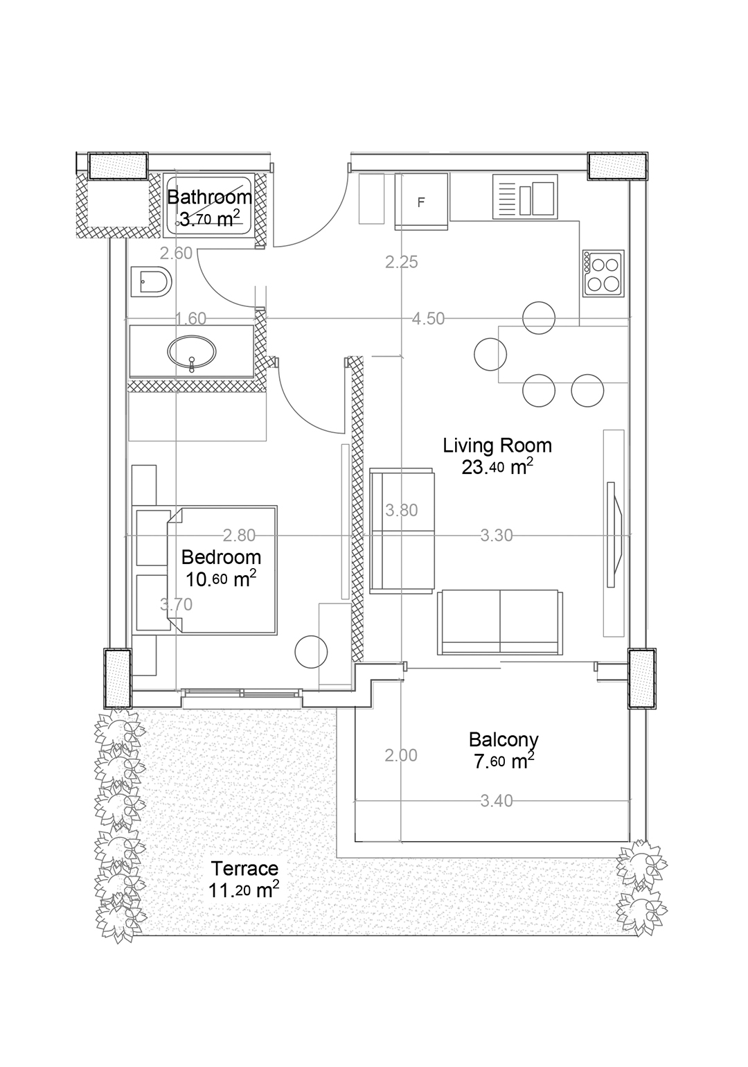 2+0 Apartment for sale in Building C, Yekta Green Life Gazipasa Residence, Gazipasa, Turkey No. 3