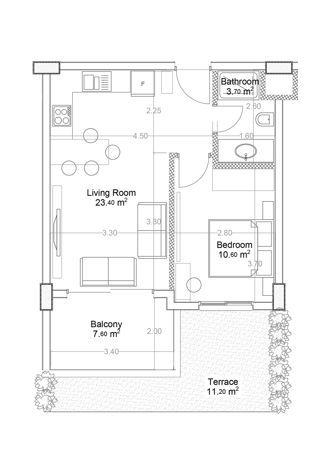 1+1 Apartment for sale in Building C, Yekta Green Life Gazipasa Residence, Gazipasa, Turkey No. 4
