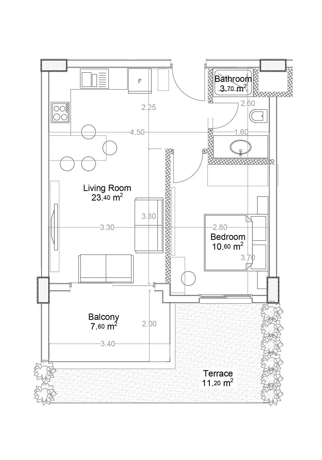 1+1 Apartment for sale in Building C, Yekta Green Life Gazipasa Residence, Gazipasa, Turkey No. 7