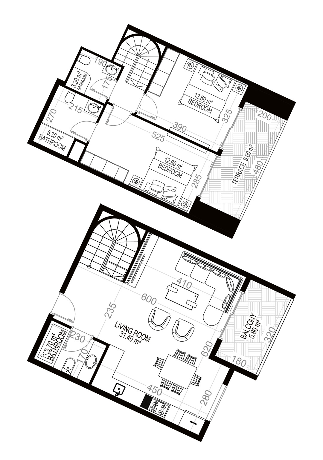 2+1 Duplex for sale in Yekta Sungate Residence, Gazipasa, Turkey No. 128