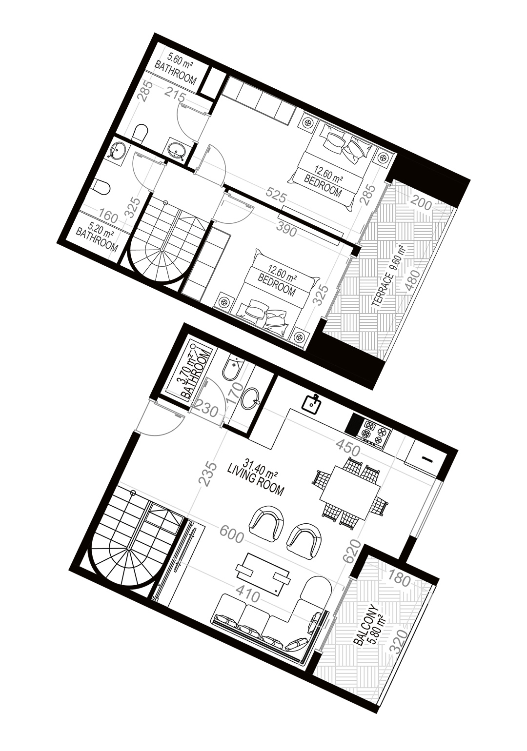 2+1 Duplex for sale in Yekta Sungate Residence, Gazipasa, Turkey No. 129
