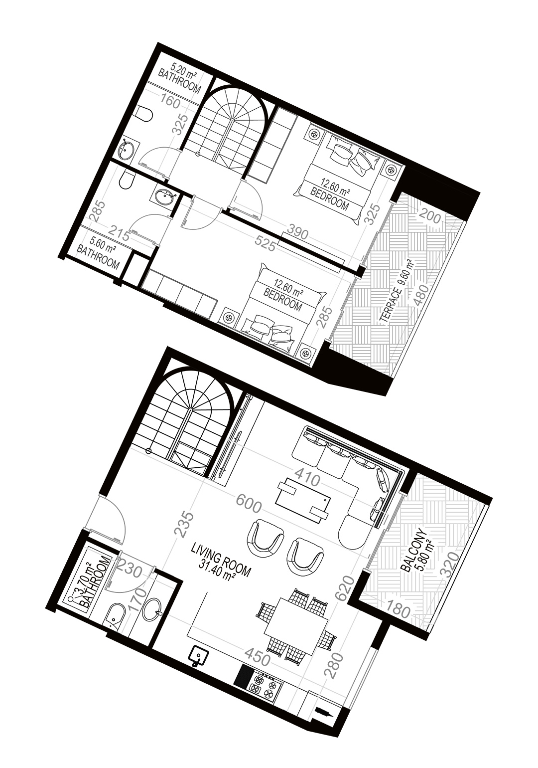 2+1 Duplex for sale in Yekta Sungate Residence, Gazipasa, Turkey No. 130