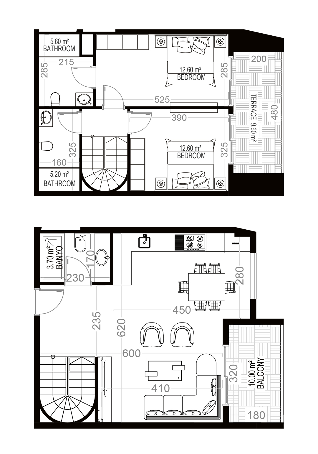 2+1 Duplex for sale in Yekta Sungate Residence, Gazipasa, Turkey No. 131
