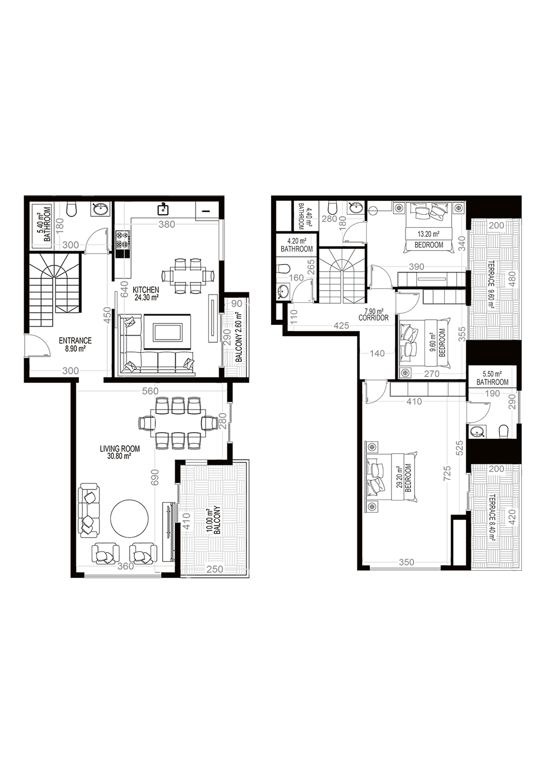 3+2 Duplex for sale in Yekta Sungate Residence, Gazipasa, Turkey No. 132