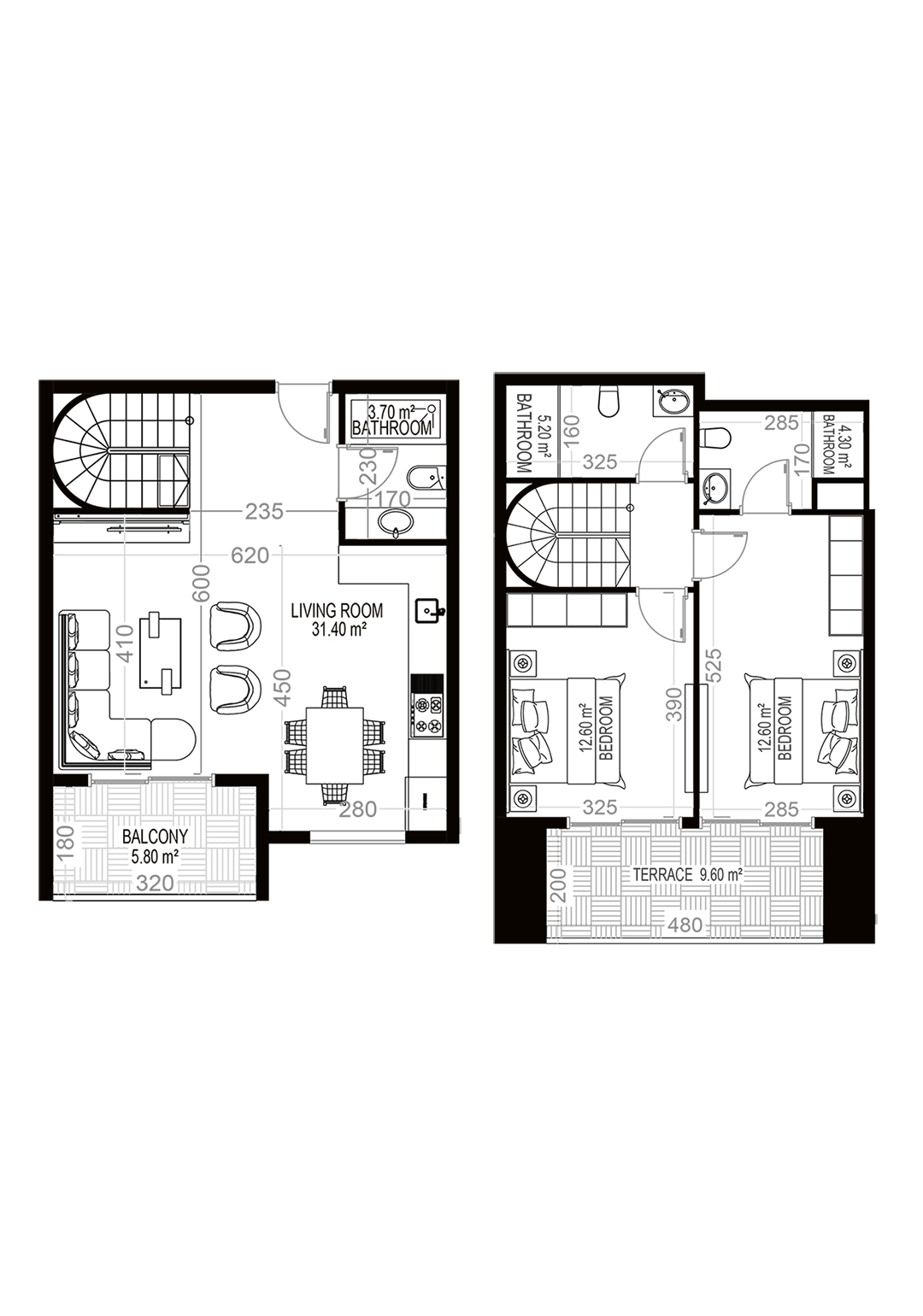 2+1 Duplex for sale in Yekta Sungate Residence, Gazipasa, Turkey No. 133