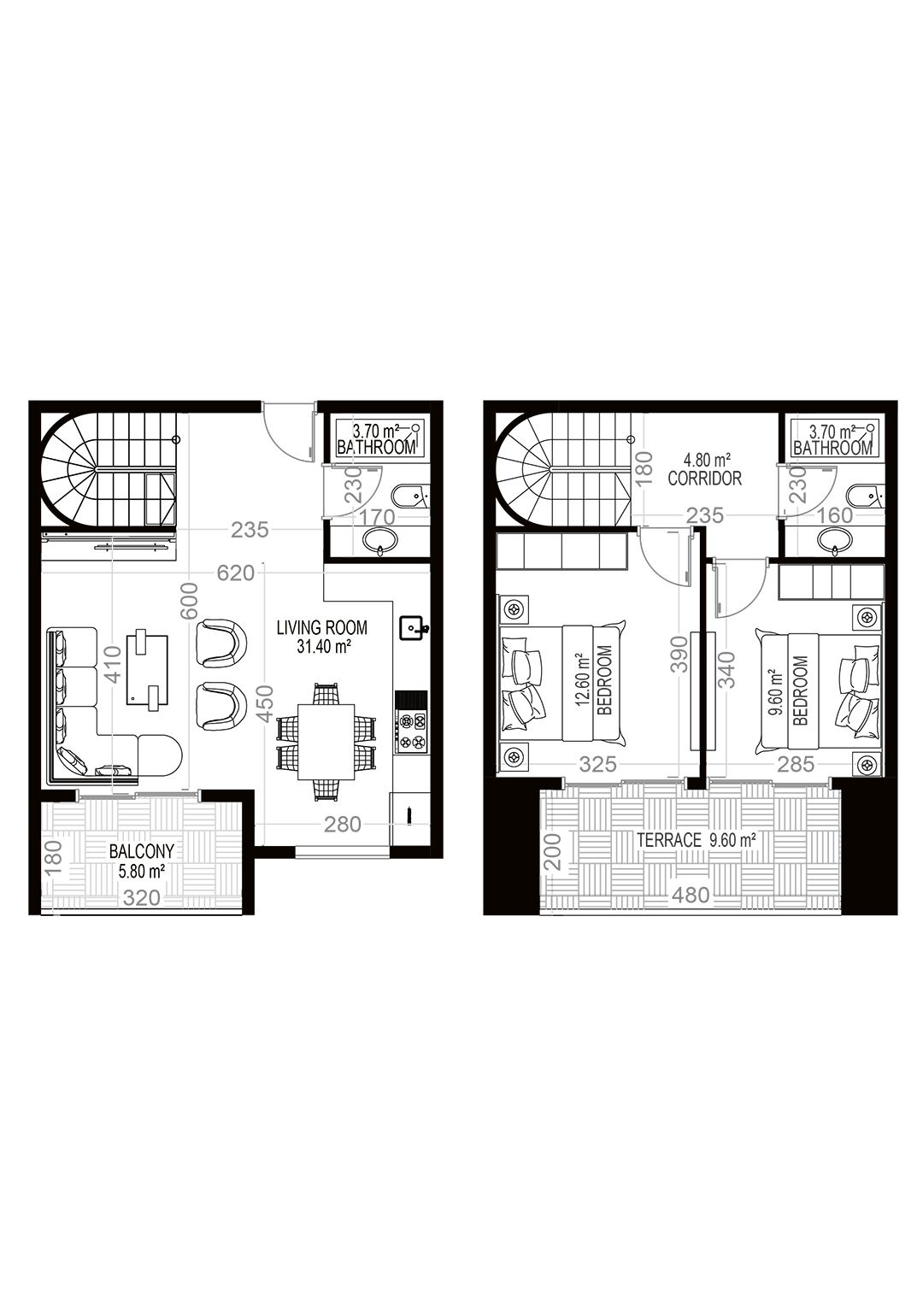 2+1 Duplex for sale in Yekta Sungate Residence, Gazipasa, Turkey No. 135