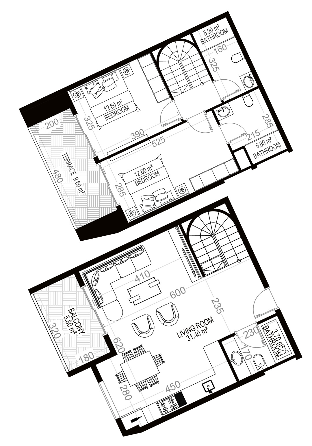 2+1 Duplex for sale in Yekta Sungate Residence, Gazipasa, Turkey No. 139