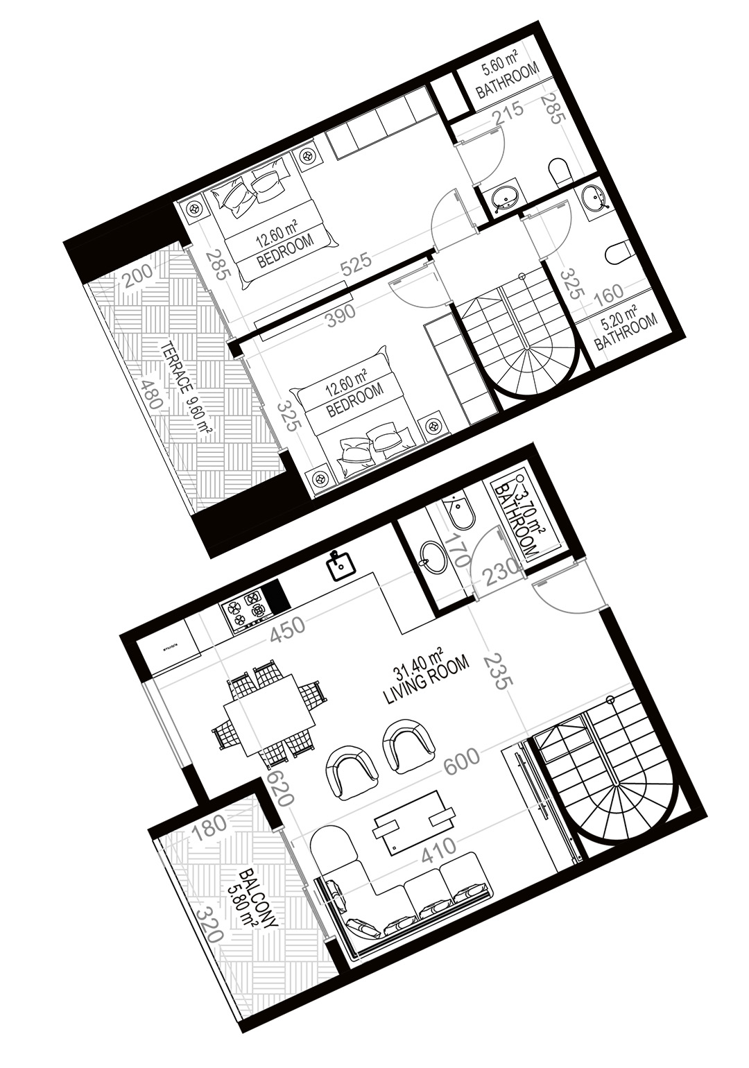 2+1 Duplex for sale in Yekta Sungate Residence, Gazipasa, Turkey No. 140