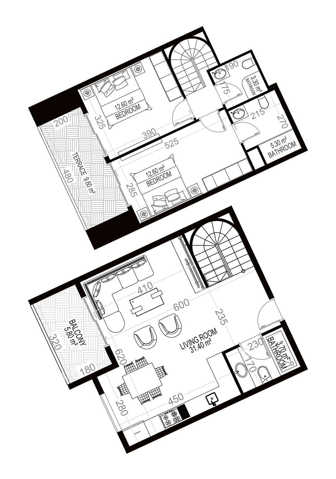 2+1 Duplex for sale in Yekta Sungate Residence, Gazipasa, Turkey No. 141