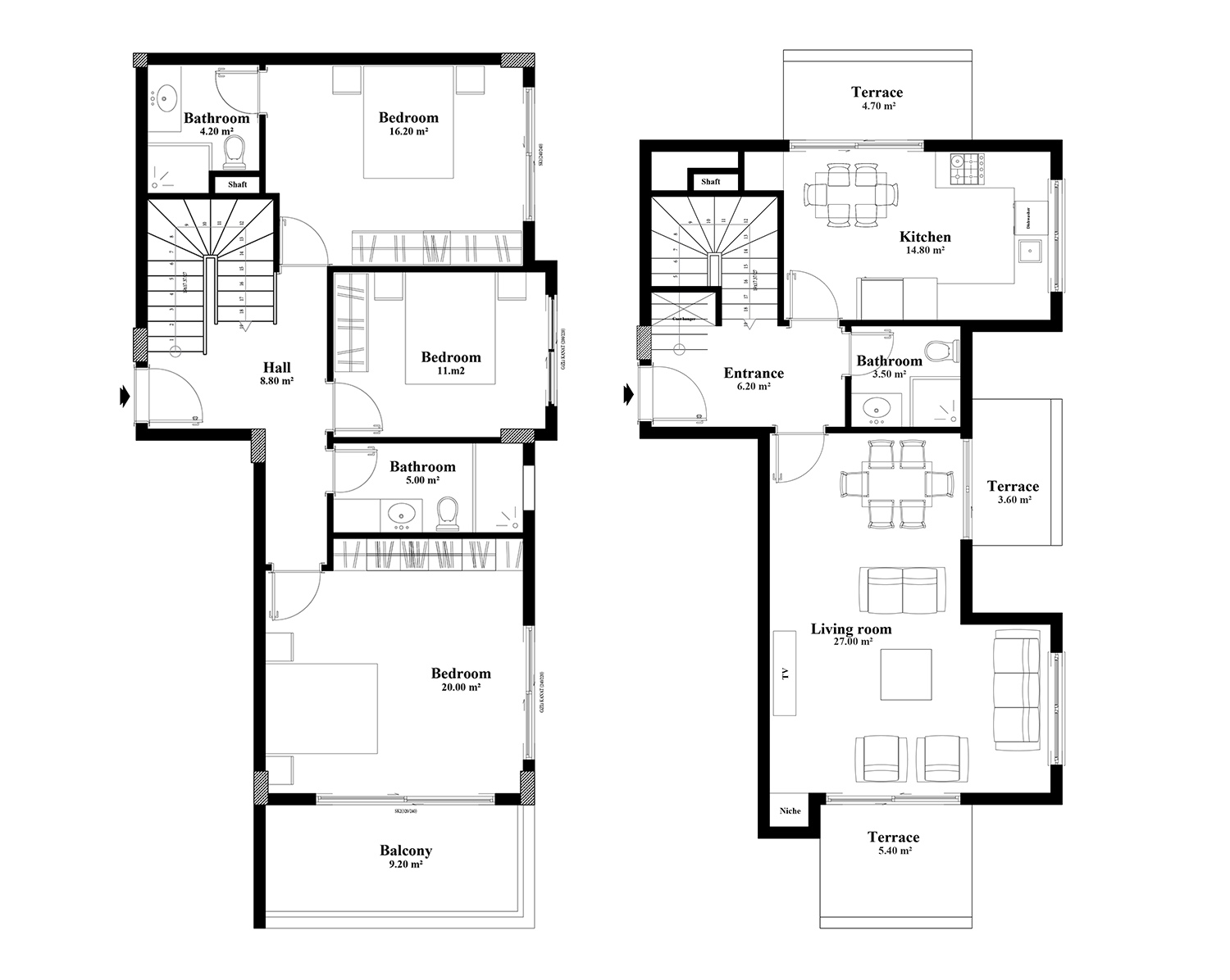 3+1 Duplex for sale in Yekta Blue IV Residence, Mahmultlar, Alanya, Turkey No. 78