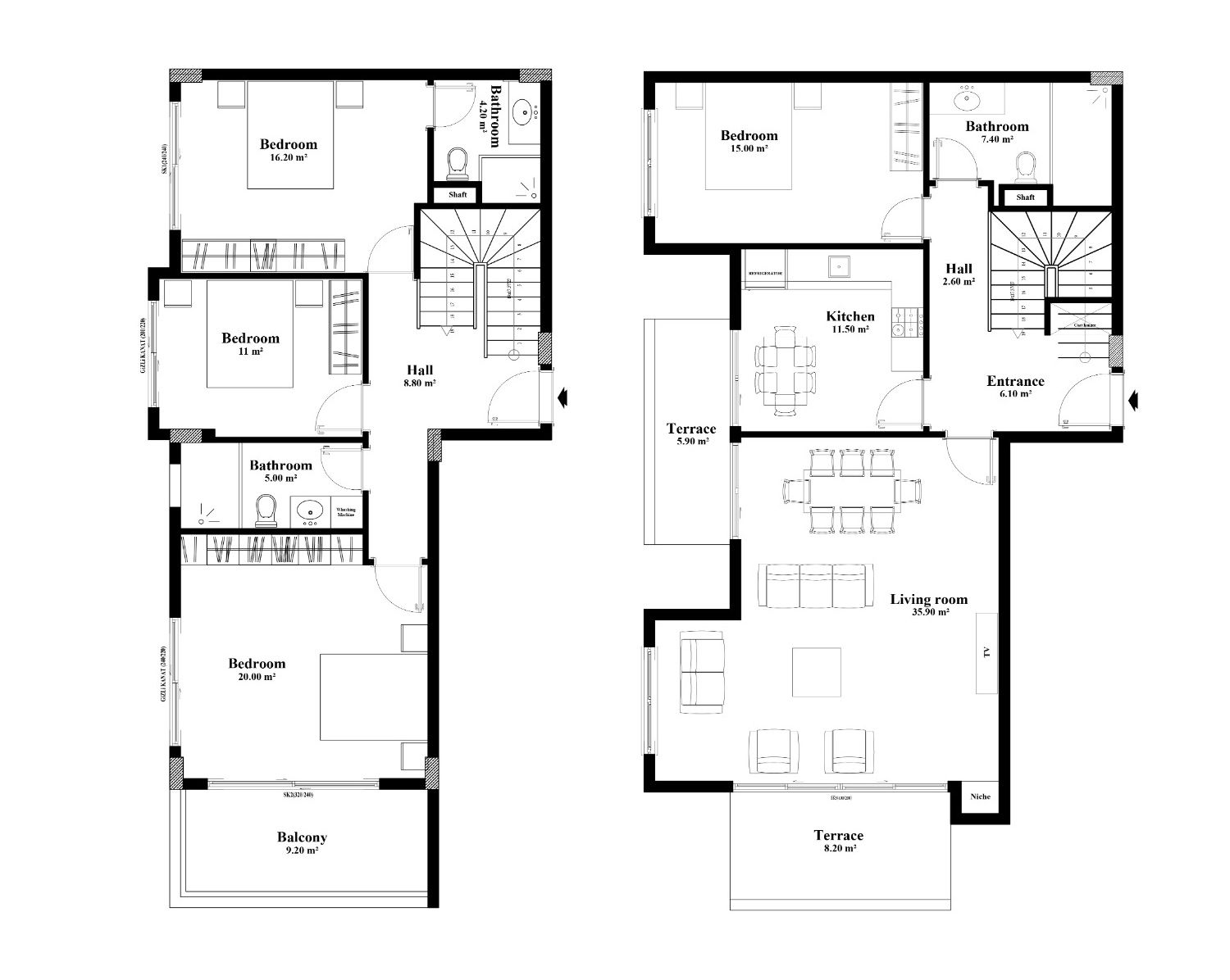 4+1 Duplex for sale in Yekta Blue IV Residence, Mahmultlar, Alanya, Turkey No. 82
