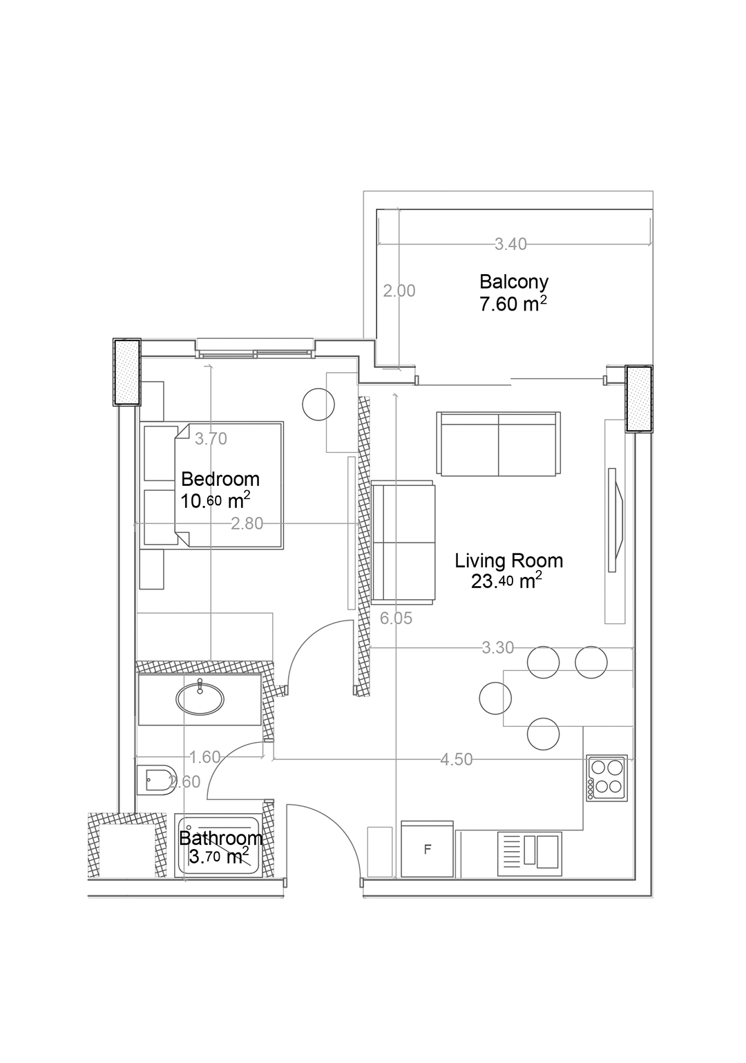 1+1 Apartment for sale in Building B, Yekta Green Life Gazipasa Residence, Gazipasa, Turkey No. 17