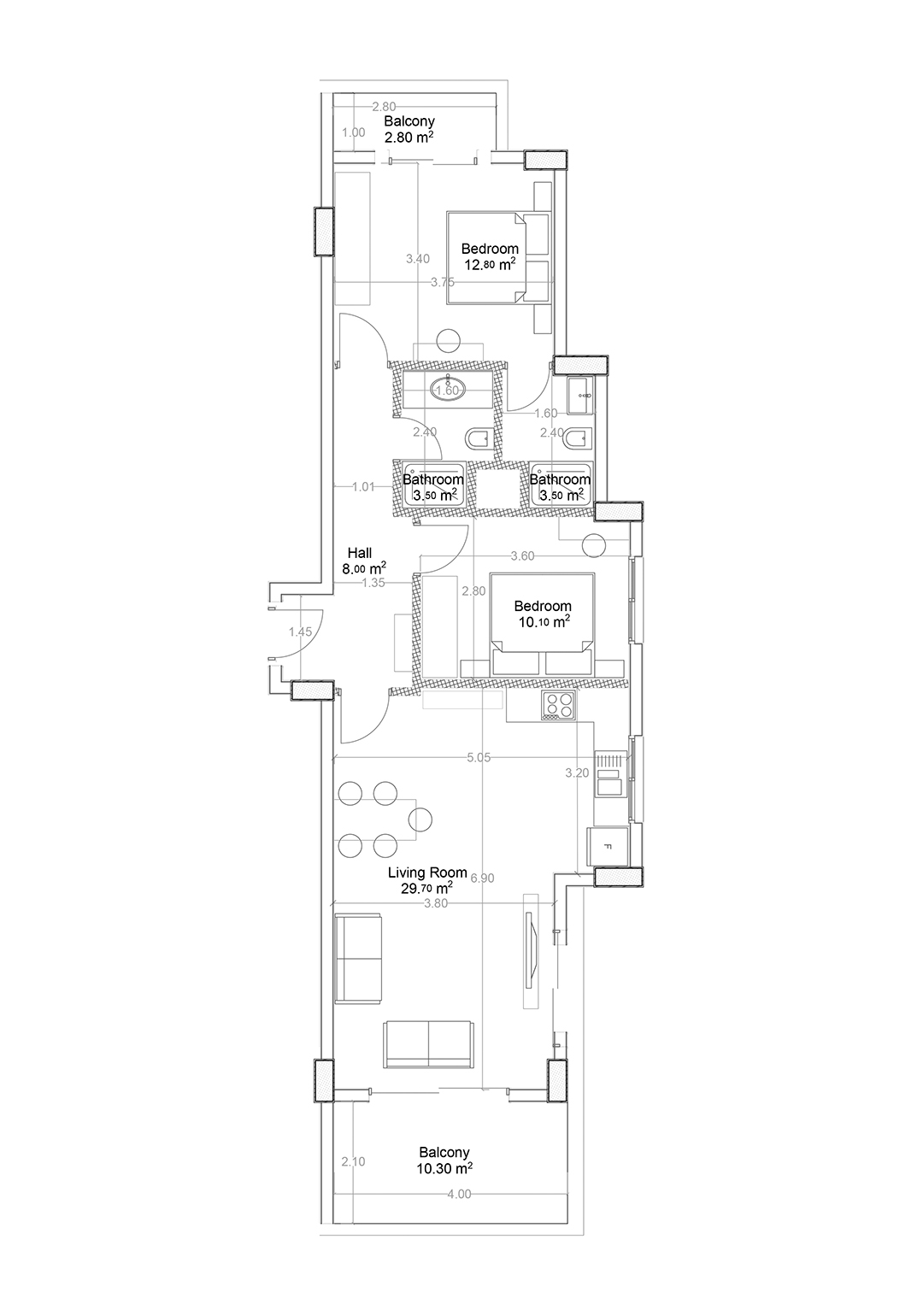 1+1 Apartment for sale in Building B, Yekta Green Life Gazipasa Residence, Gazipasa, Turkey No. 35