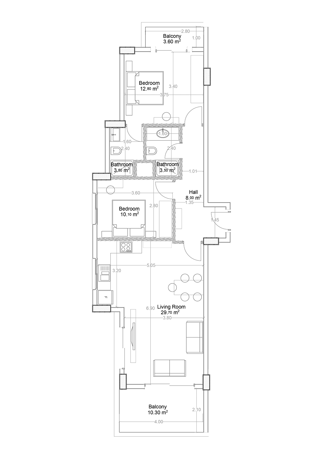 2+1 Apartment for sale in Building B, Yekta Green Life Gazipasa Residence, Gazipasa, Turkey No. 28