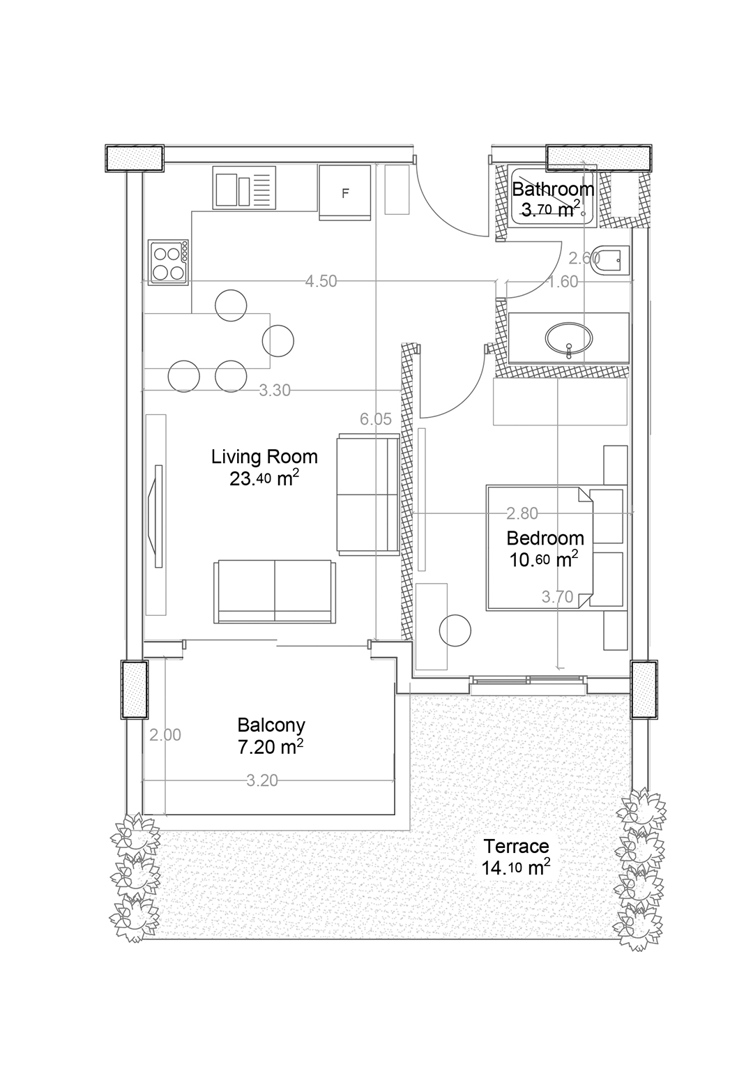 1+1 Apartment for sale in Building B, Yekta Green Life Gazipasa Residence, Gazipasa, Turkey No. 10