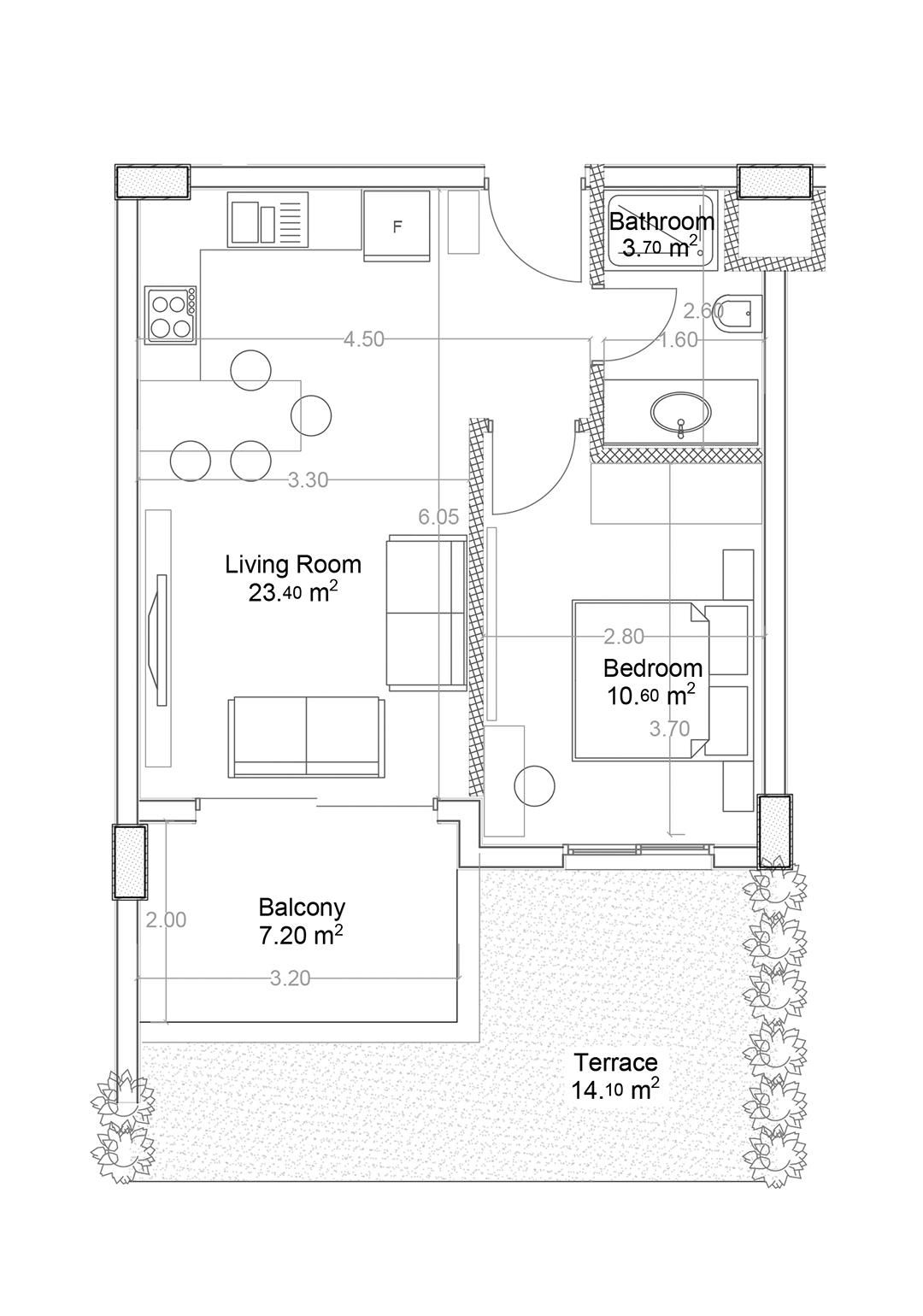 1+1 Apartment for sale in Building B, Yekta Green Life Gazipasa Residence, Gazipasa, Turkey No. 12