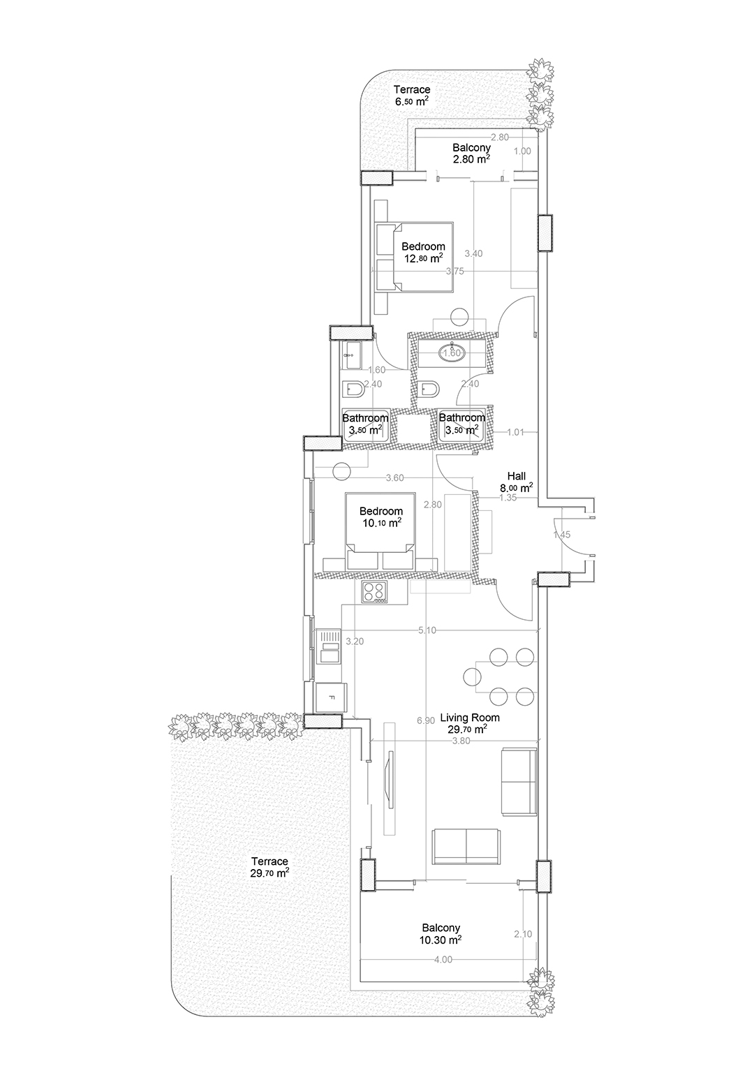 2+1 Apartment for sale in Building B, Yekta Green Life Gazipasa Residence, Gazipasa, Turkey No. 13