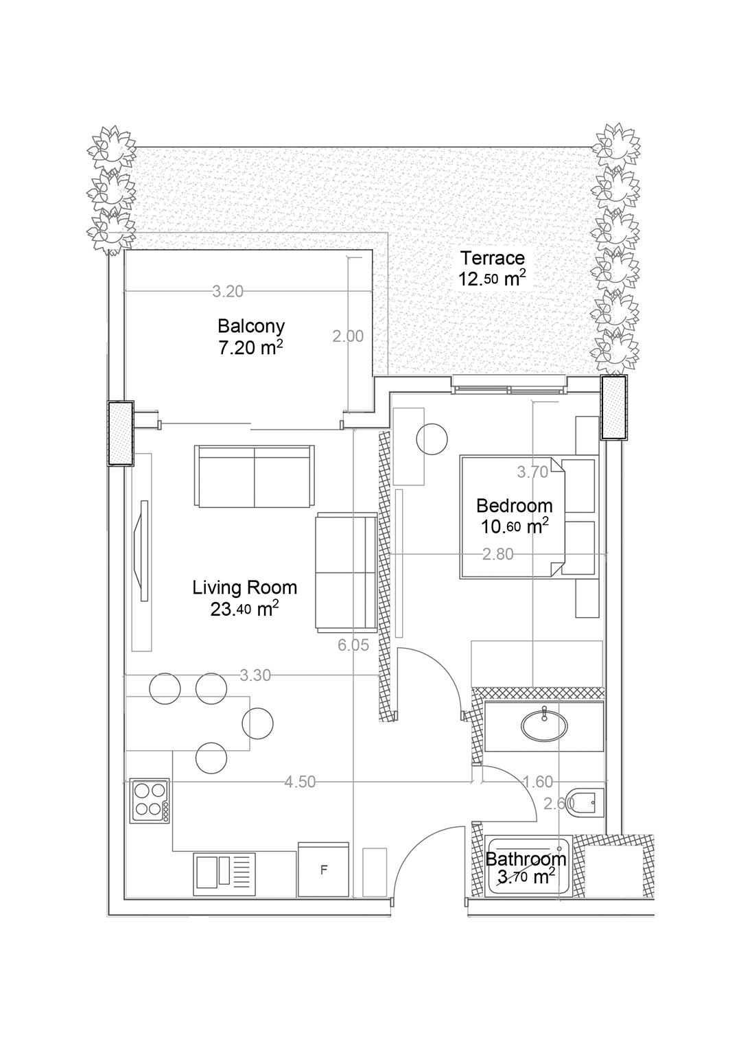 1+1 Apartment for sale in Building B, Yekta Green Life Gazipasa Residence, Gazipasa, Turkey No. 14