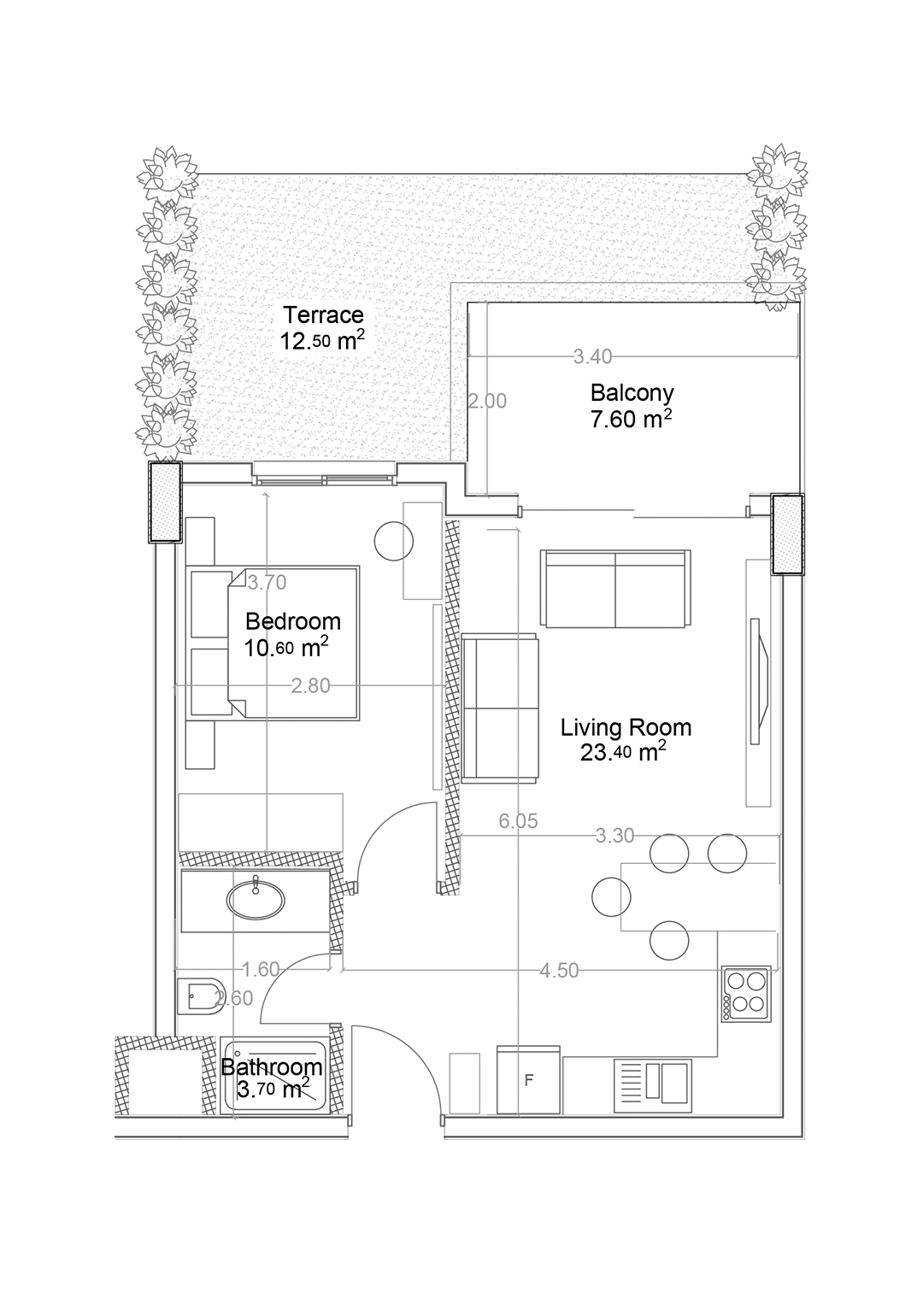 1+1 Apartment for sale in Building B, Yekta Green Life Gazipasa Residence, Gazipasa, Turkey No. 15