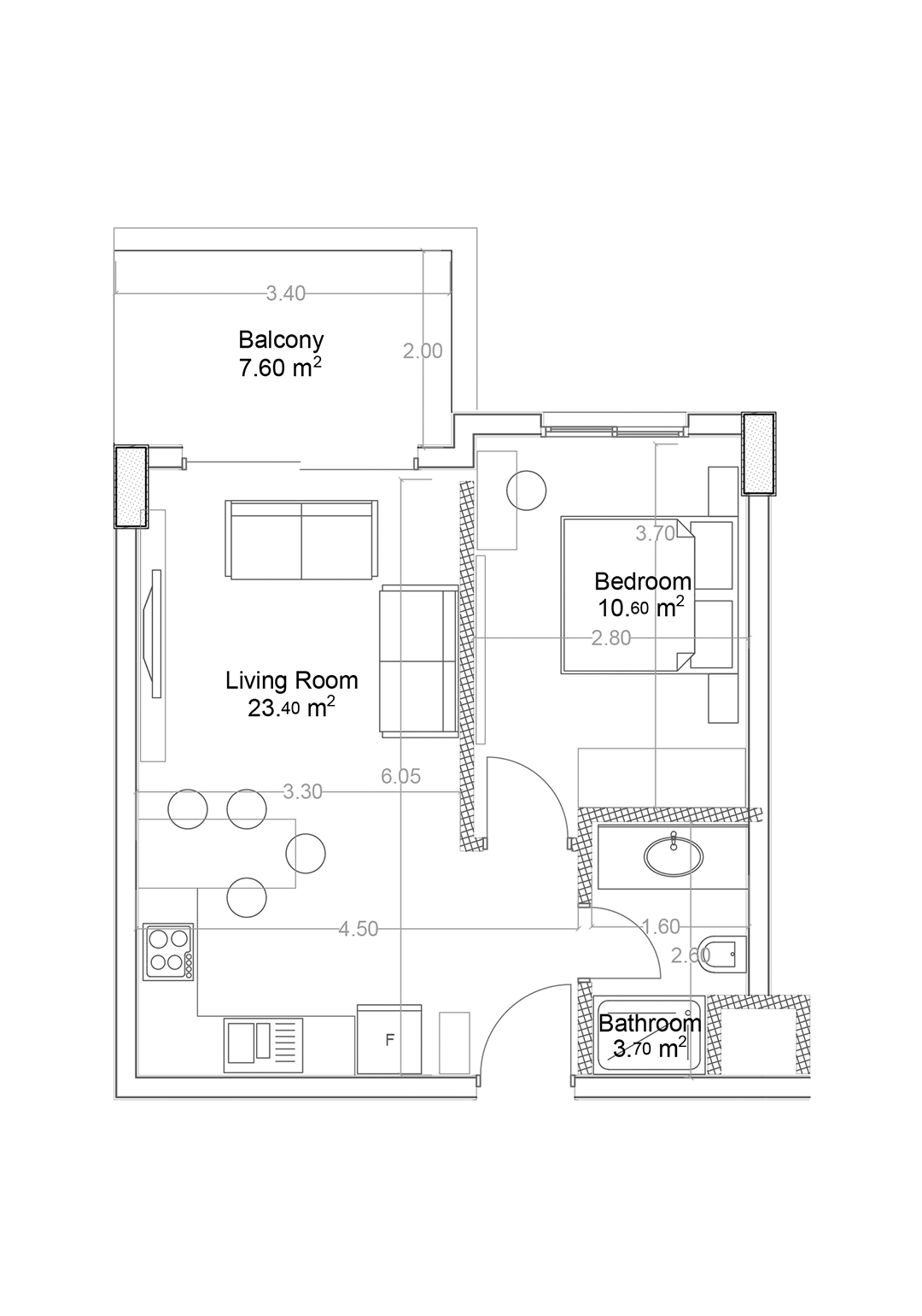 1+1 Apartment for sale in Building B, Yekta Green Life Gazipasa Residence, Gazipasa, Turkey No. 3