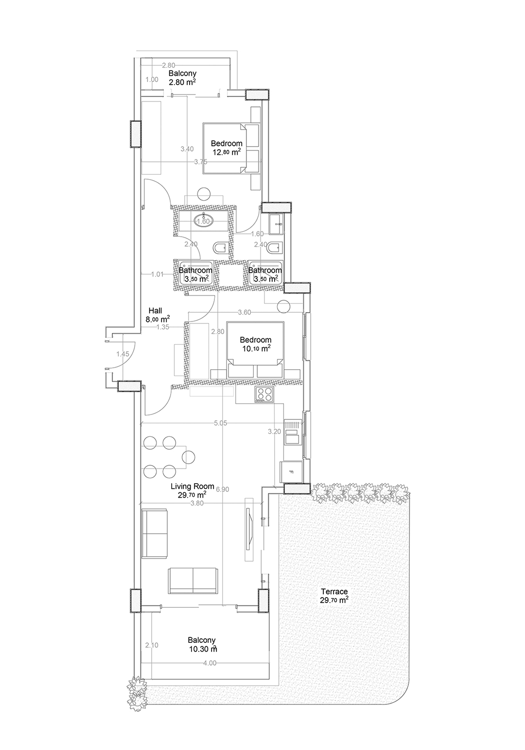 1+1 Apartment for sale in Building B, Yekta Green Life Gazipasa Residence, Gazipasa, Turkey No. 5