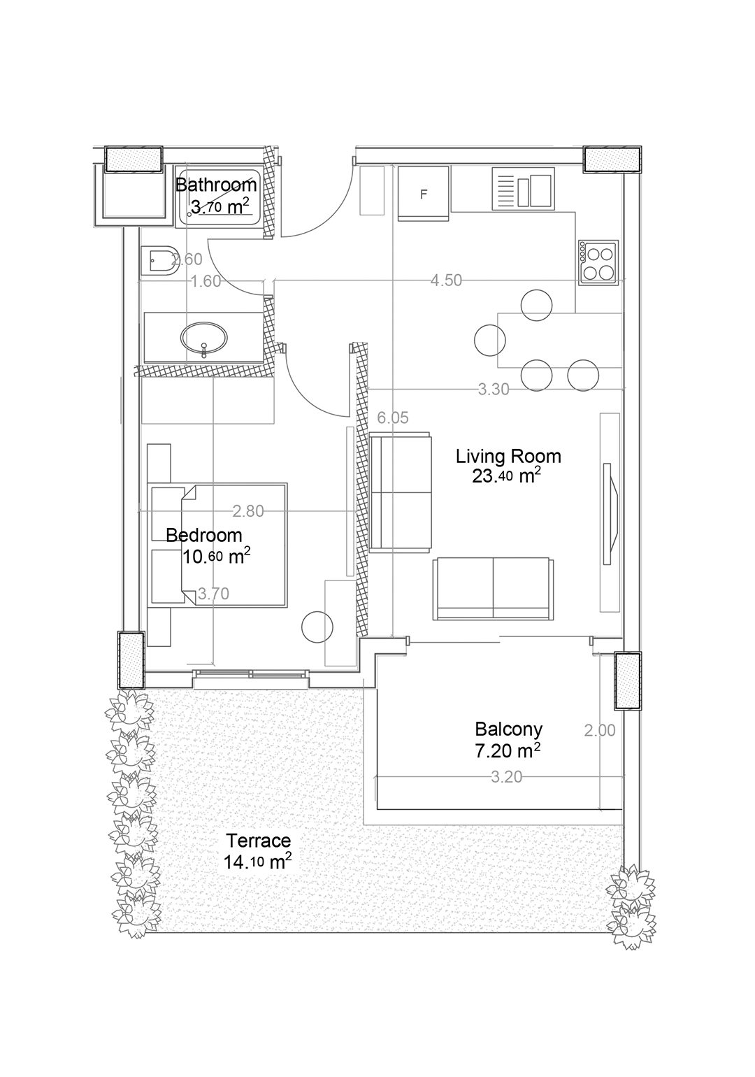 1+1 Apartment for sale in Building B, Yekta Green Life Gazipasa Residence, Gazipasa, Turkey No. 6