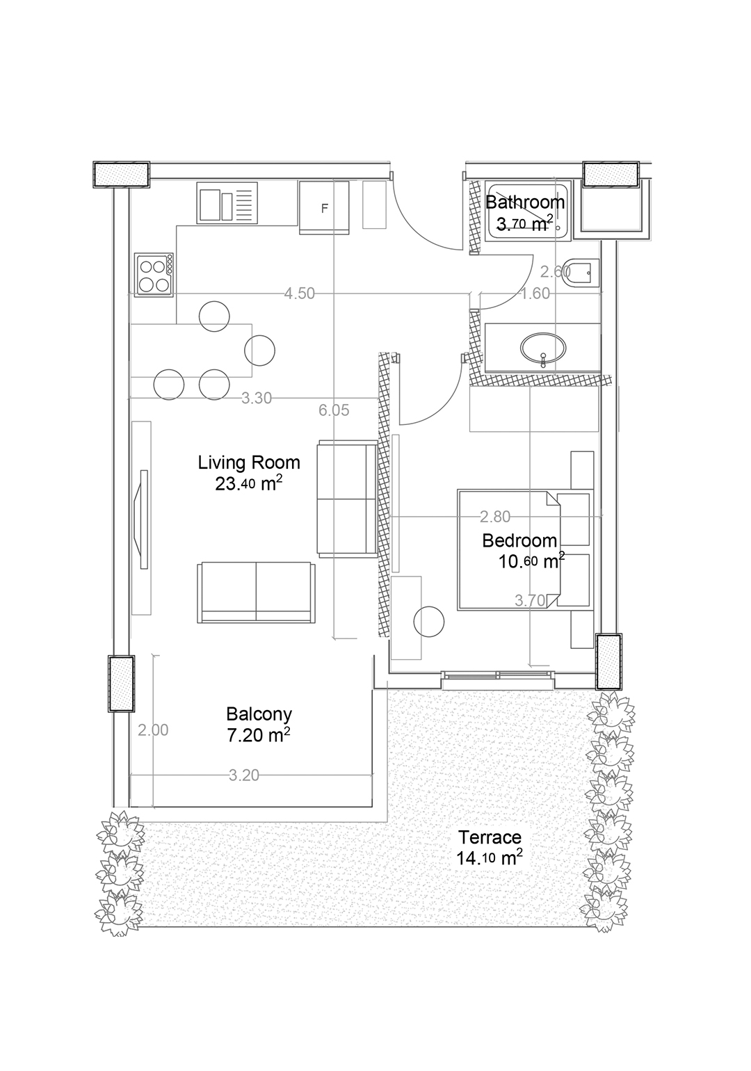 1+1 Apartment for sale in Building B, Yekta Green Life Gazipasa Residence, Gazipasa, Turkey No. 7