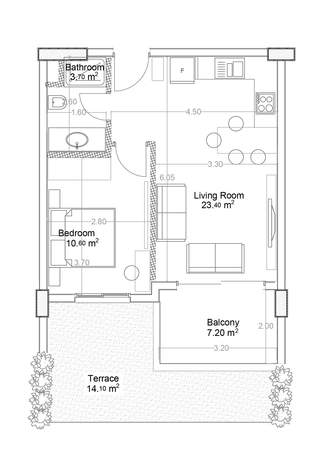 1+1 Apartment for sale in Building B, Yekta Green Life Gazipasa Residence, Gazipasa, Turkey No. 8