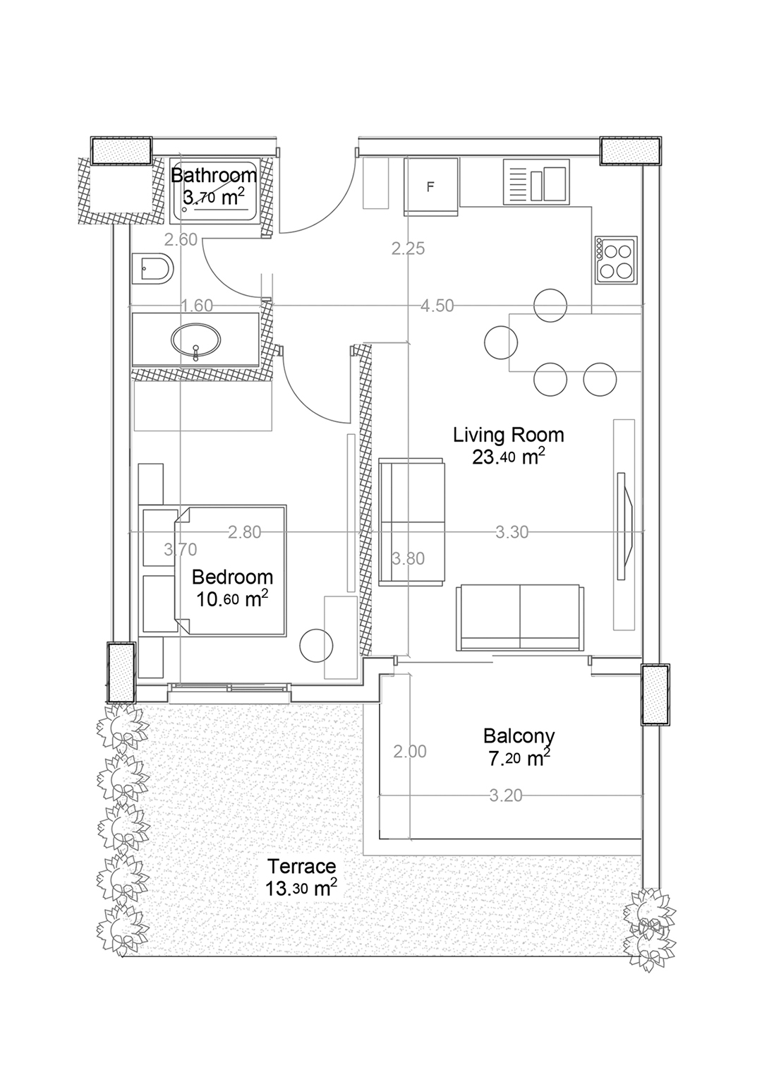 1+1 Apartment for sale in Building A, Yekta Green Life Gazipasa Residence, Gazipasa, Turkey No. 2