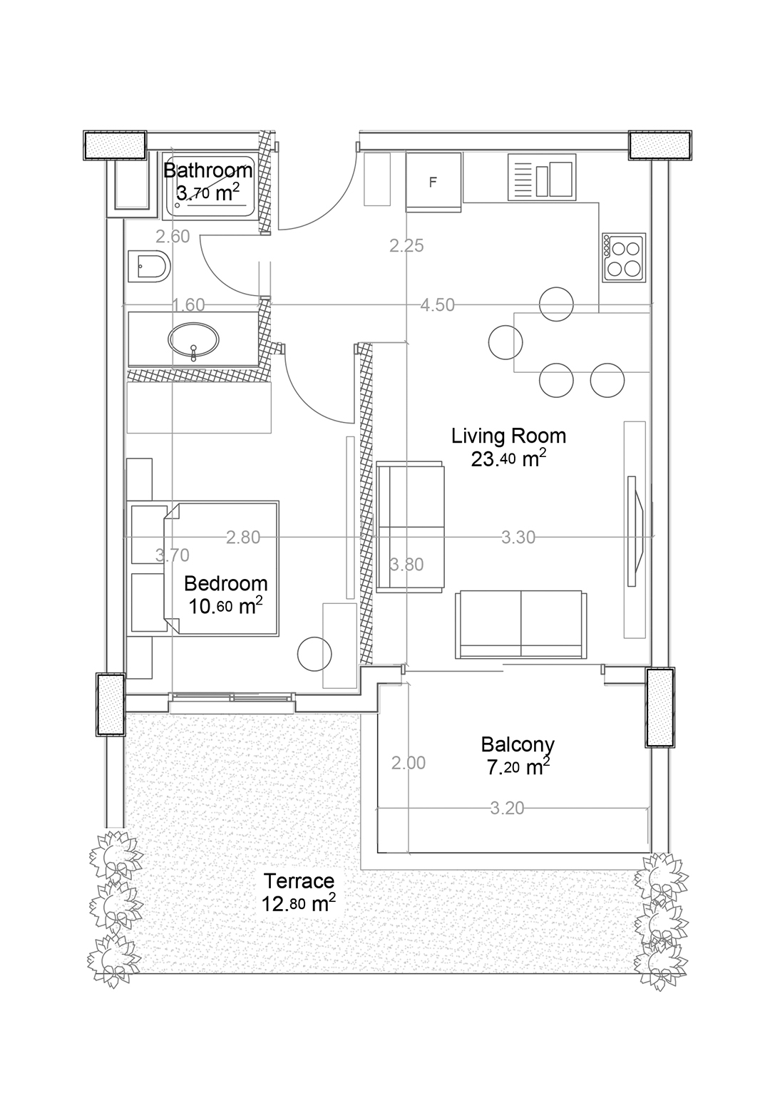 1+1 Apartment for sale in Building A, Yekta Green Life Gazipasa Residence, Gazipasa, Turkey No. 4