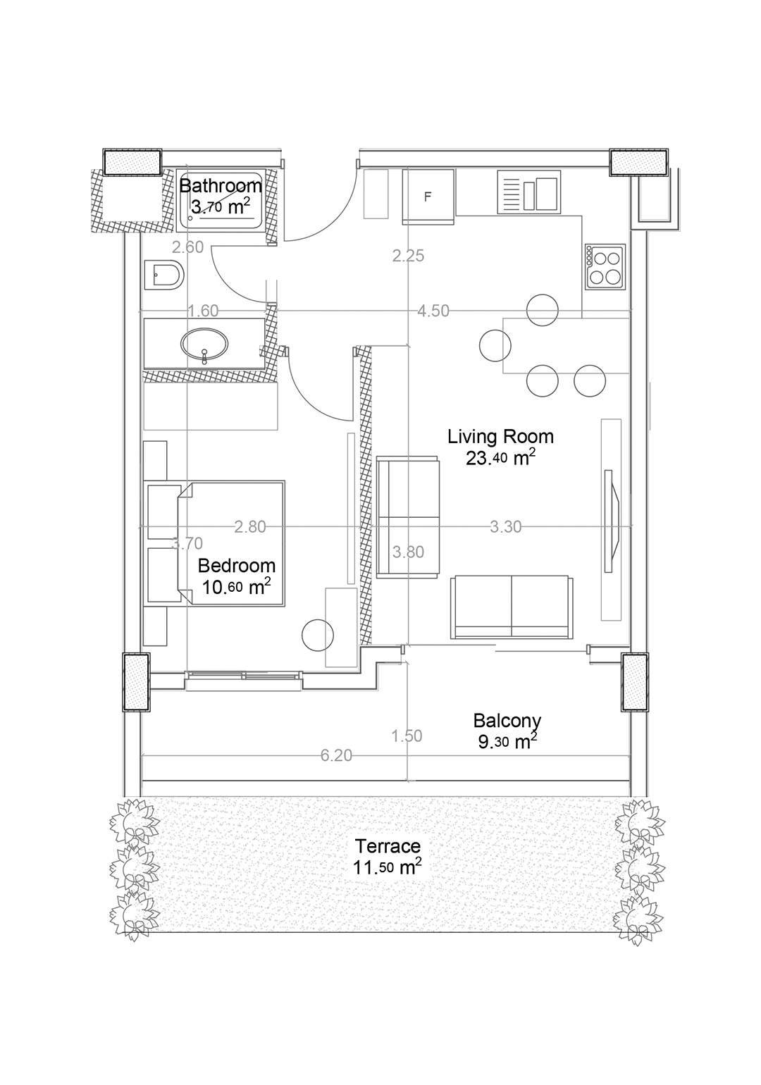 1+1 Apartment for sale in Building A, Yekta Green Life Gazipasa Residence, Gazipasa, Turkey No. 5