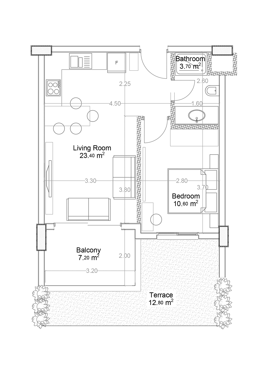1+1 Apartment for sale in Building A, Yekta Green Life Gazipasa Residence, Gazipasa, Turkey No. 6