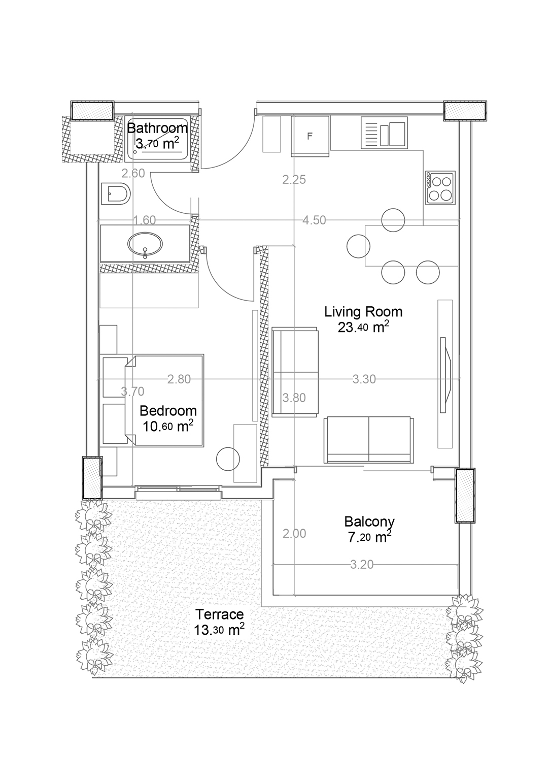 1+1 Apartment for sale in Building A, Yekta Green Life Gazipasa Residence, Gazipasa, Turkey No. 7