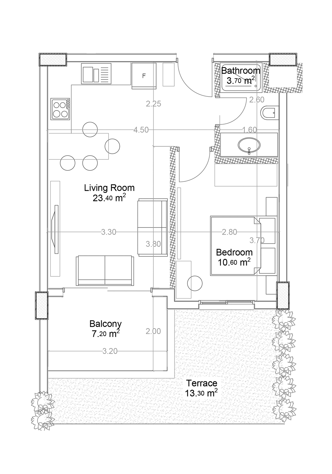 1+1 Apartment for sale in Building A, Yekta Green Life Gazipasa Residence, Gazipasa, Turkey No. 8