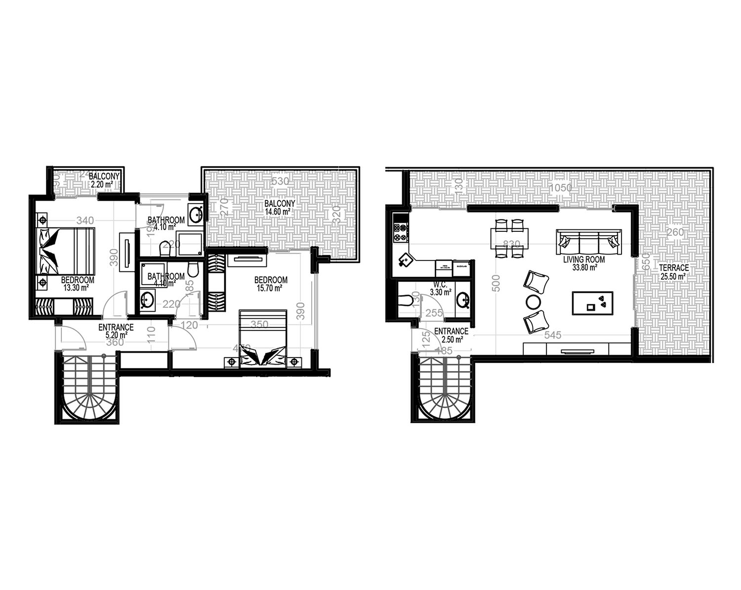 2+1 Duplex for sale in Building B, Yekta Kingdom Trade Center, Mahmultlar, Alanya, Turkey No. 66