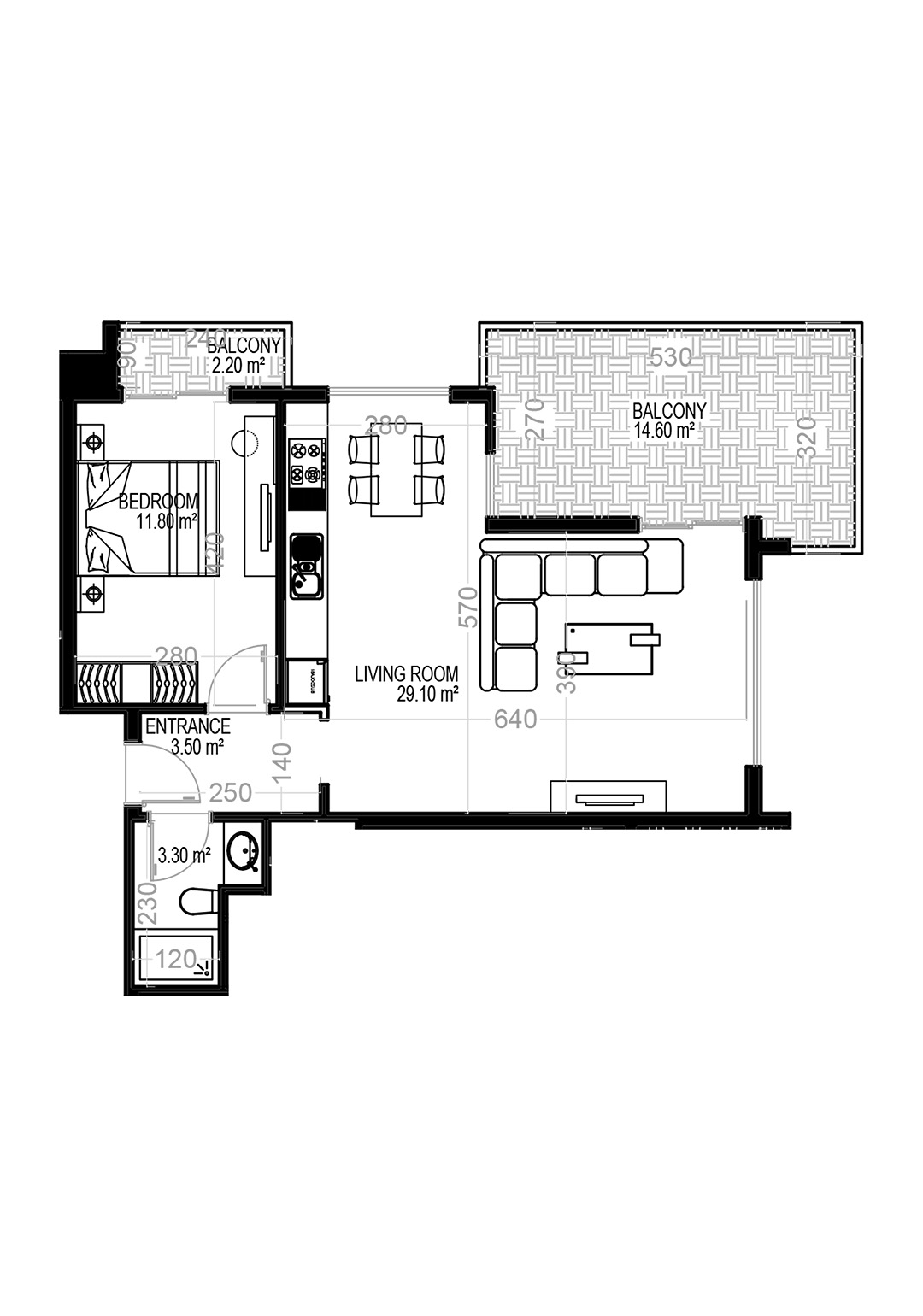 1+1 Apartment for sale in Building A, Yekta Kingdom Trade Center, Mahmultlar, Alanya, Turkey No. 41